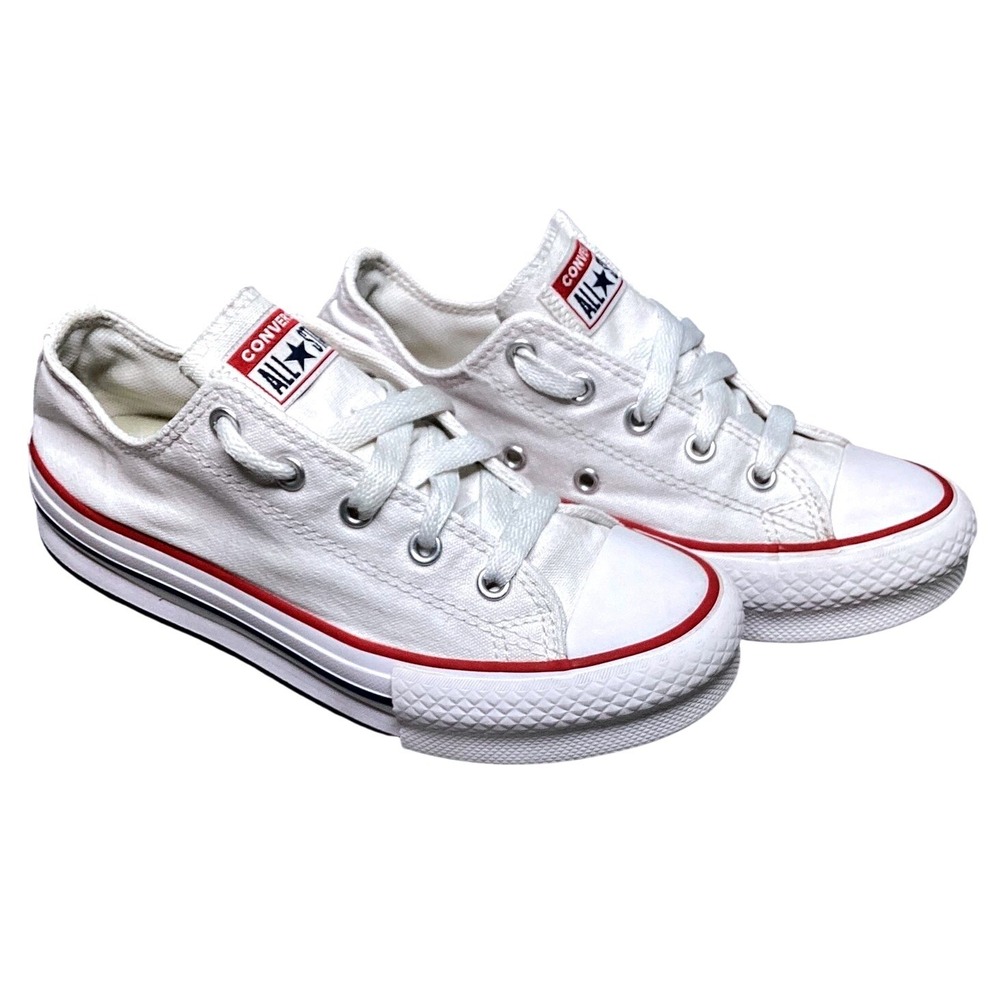 Converse All Star Shoes Youth 2 White Good Platform Low Top Sneakers 372862F - Picture 4 of 9